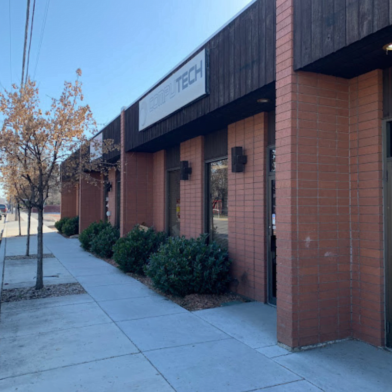 Telling customers about CompuTech location in Salt Lake City.