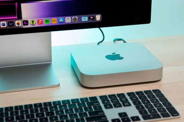 An Apple Mac Mini PC post-repair at CompuTech.